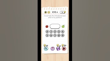 #BrainTestGaming Brain Test Level 6 Puzzle - I over took the 2nd placed racer, what is my position?