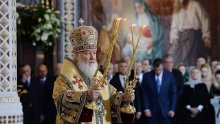 Литургия в Храме Христа Спасителя в в день 70 летия Патриарха Кирилла