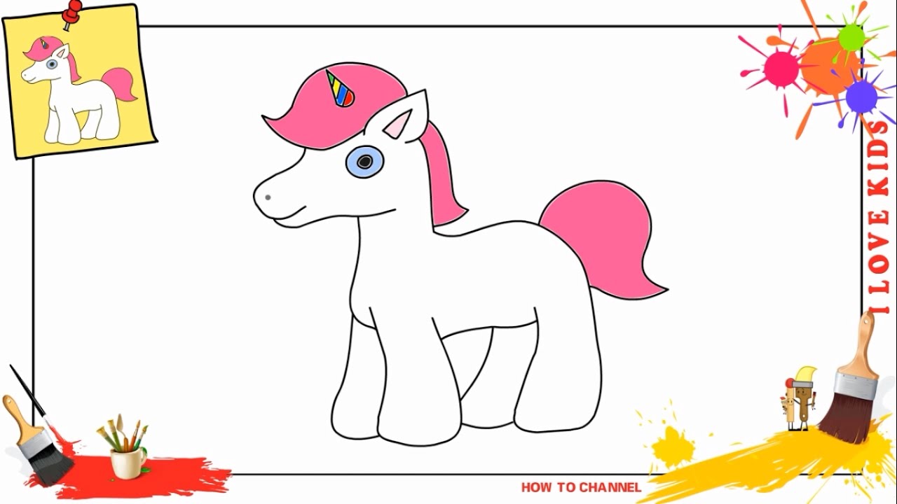 How to draw an unicorn EASY & SLOWLY step by step for kids ...