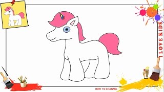 unicorn step draw easy children beginners