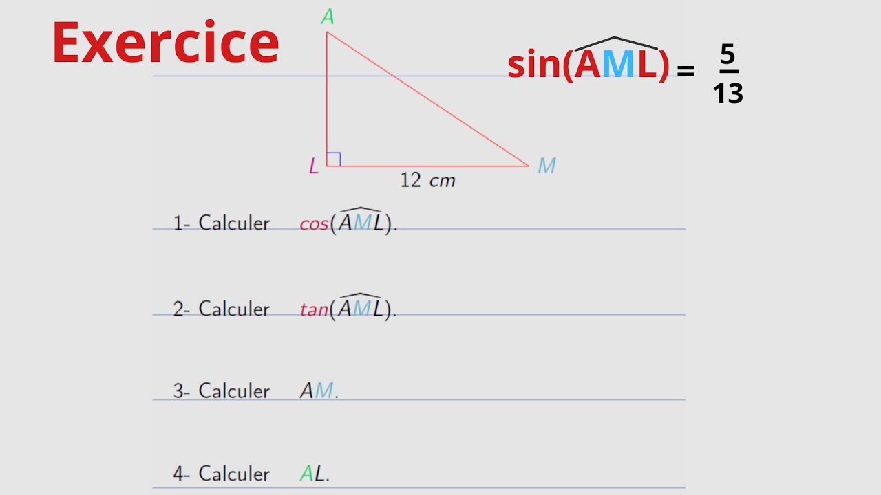 Calculer le Cosinus, Sinus et Tangente d’un Triangle Rectangle ...