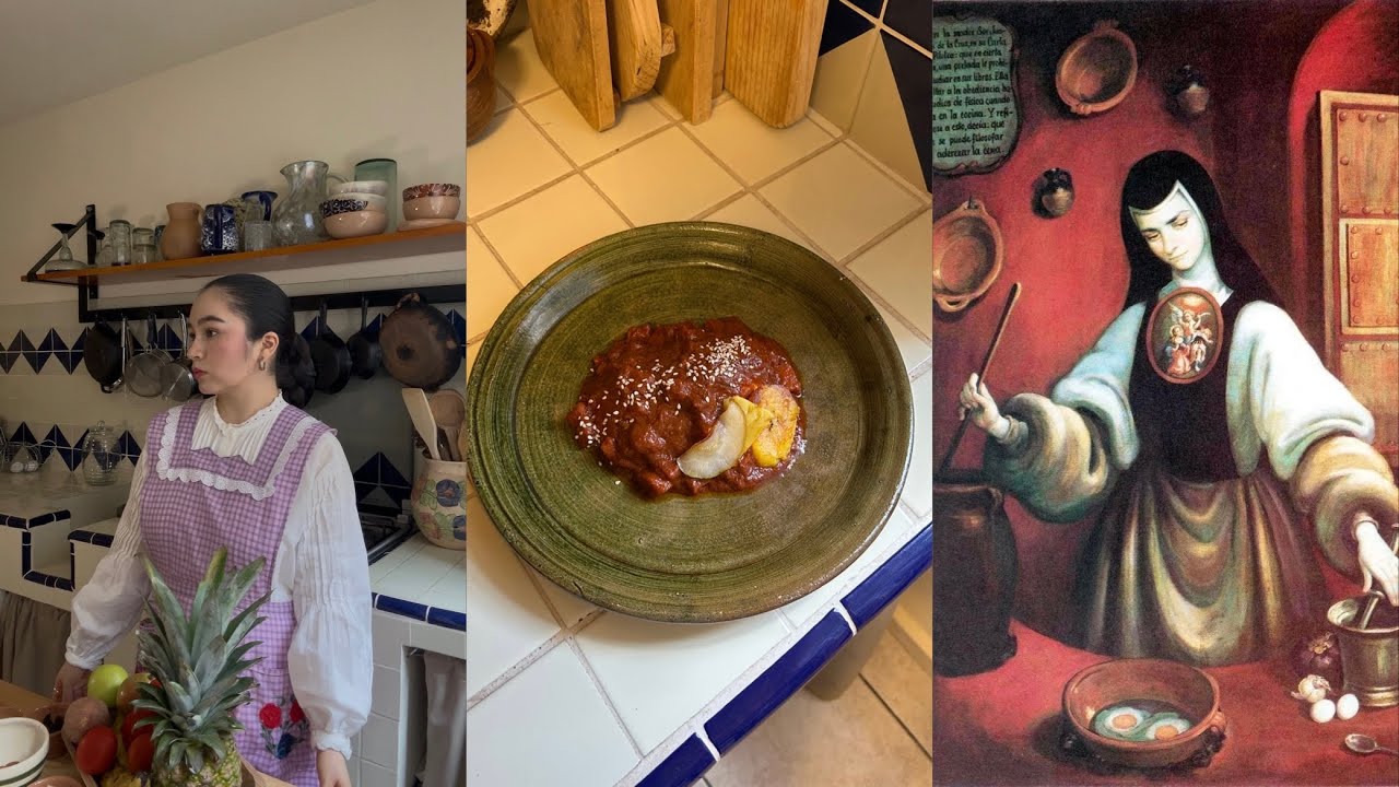 Cocinando un Manchamanteles para Sor Juana Inés de la Cruz 