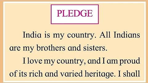 इंग्रजी प्रतिज्ञा | इंडिया इज माय कंट्री | इंग्रजी प्रतिज्ञा पाठांतर | pledge/ india is my country