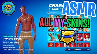 ASMR Gaming 😴 Fortnite ALL My Skins Locker Tour Relaxing Gum Chewing 🎮🎧 Controller Sounds 💤