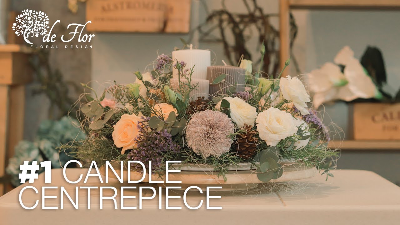 Candle Centrepiece christmas | Flower Arrangement Tutorial
