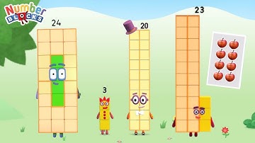 LEARN WRITE NUMBER 23 & 24 | LEARN TO TAKE AWAY CARD | GAME NUMBERBLOCKS ALPHABLOCKS CARTOON