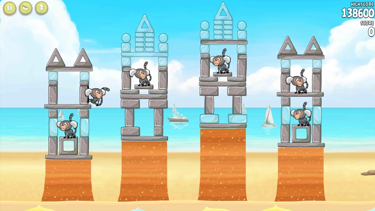 Angry Birds Rio - Beach Volley - S-08 - 138600 (2 Birds) - YouTube