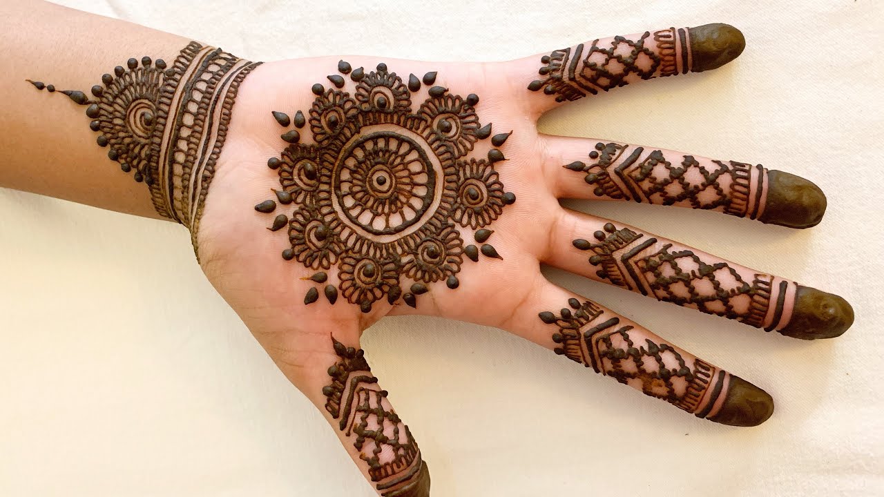 EASY MANDALA MEHNDI HENNA DESIGN FOR PALMS - YouTube