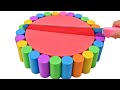 Satisfying Video | How To Make Kinetic Sand Rainbow Circle Cake Cutting ASMR