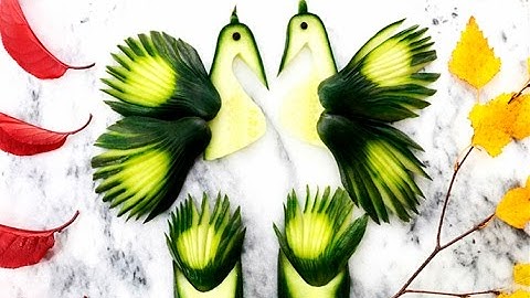 How To Make Cucumber Swan Garnish | Cucumber Art | Vegetable Carving
