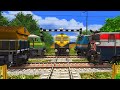 5 Trains Crossing back to back at Railroad Crossing | Trains at Railway Crossing – Train Simulator