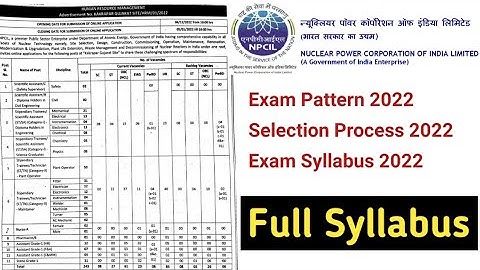 NPCIL sa/st cat-1 electrical paper | NPCIL st/tm cat-ii (operator) Syllabus  NPCIL Syllabus 2022