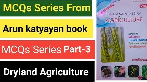MCQs Series From Arun katyayan || Part-3 || Dryland Agriculture || Arun katyayan Vol 1