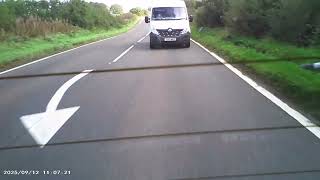 SS13WED White Renault van driving far too close