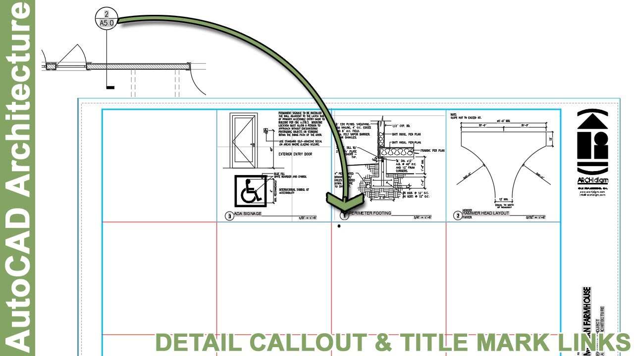 Detail Callout and Title Mark Links in AutoCAD Architecture - YouTube