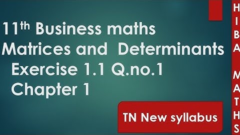11th Business maths chapter 1 exercise 1.1 question 1 tn syllabus hiba maths