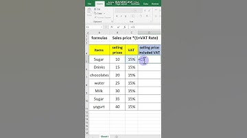 How to calculate VAT in excel | calculate vat | # shorts