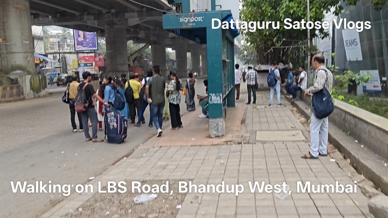 Morning Walk on LBS Road Bhandup | Real Mumbai Street Life | Dattaguru Satose Vlogs