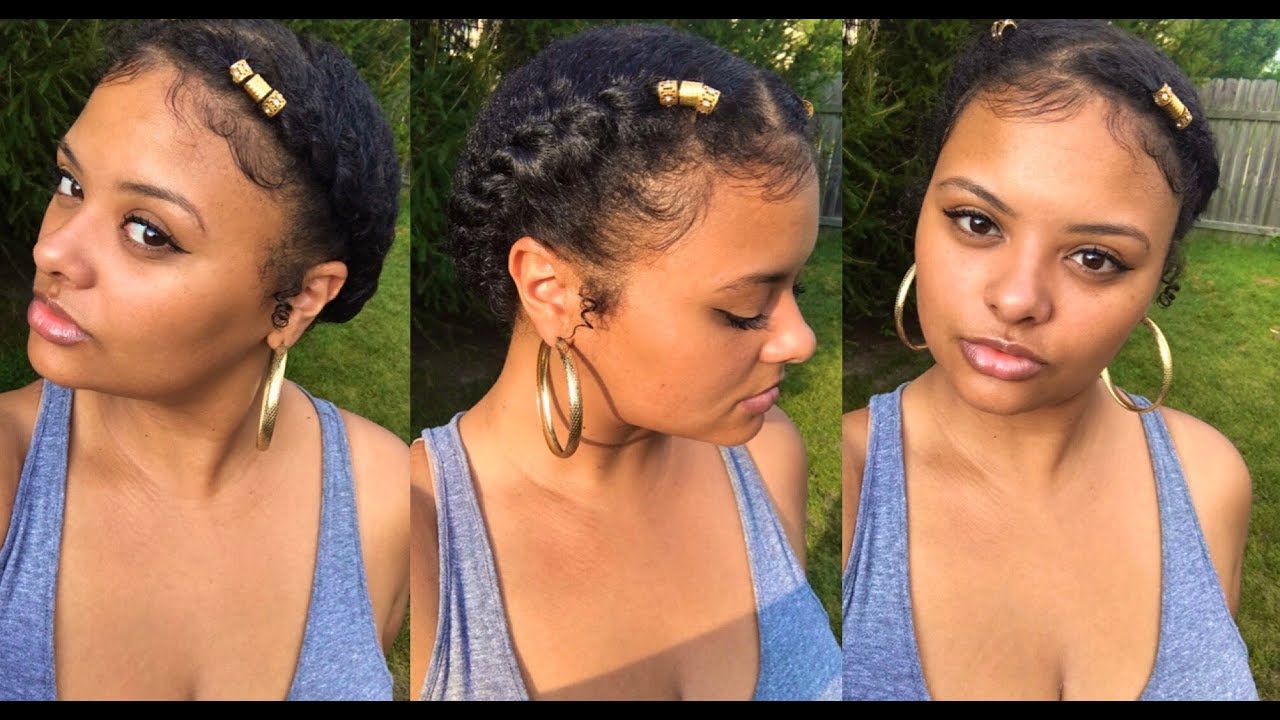 Flat Twist Halo Style Easy Natural Hair Style For Short Medium