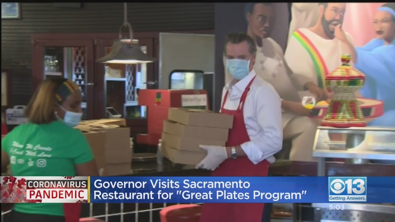 Governor Visits Sacramento Restaurant For Great Plates Program YouTube