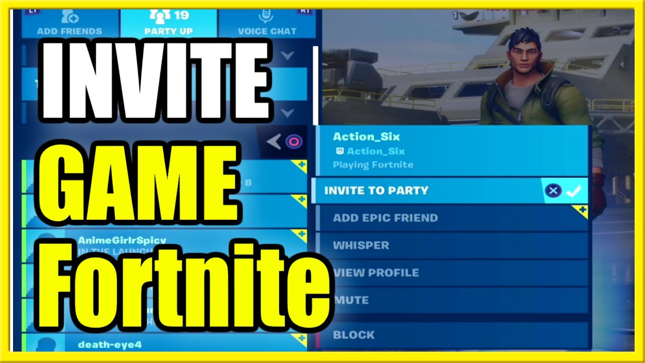 fløjl tilbagebetaling Formindske How to Invite Friends On Fortnite PS4, XBOX, SWITCH (Send Game Invite) -  YouTube