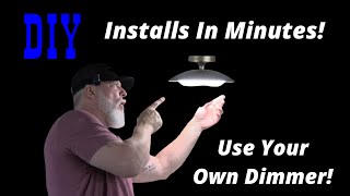 Mid-Century Modern Semi-Flush Mount Ceiling Light That Works Seamlessly with Wall Dimmers!