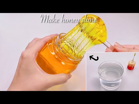 【ASMR】🍯溶けたスライムではちみつスライムを作る🍯【音フェチ】Make honey slime