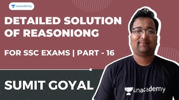 Detailed Solution of  Reasoning for SSC Exams | Part - 16  | SSC Exams | Sumit Goyal | SSC Maestros