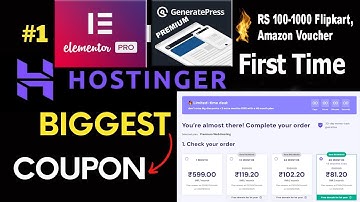 Hostinger Coupon Code 2025 | 94% Discount on Domain and hosting | 100% Free Domain