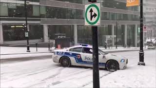 ❄ Epic Cars Pile Up During Snow/Ice Storm ❄ Beaver Hall - Montreal (no music)