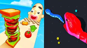 Snake Clash vs Sandwich Runner - All Levels Gameplay (Android,iOS) Part 6