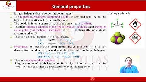 MSCH5002, Basic Concepts and Principles of Inorganic Chemistry: Interhalogen Compounds