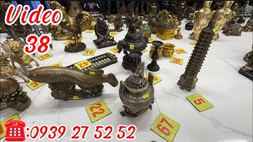 Video 38: tháp văn xương đồng, xông trầm đồng mạ bạc rồng lượn, cá ngân lượng đồng, bàn tính gỗ xưa