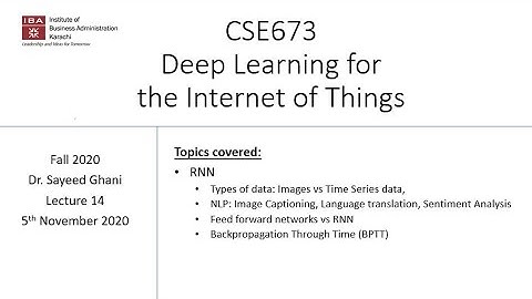 IBA: Deep Learning for IoT - Lecture 14 : Recurrent Neural Networks (RNN)