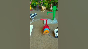 Mini hand pump project water with supply motor drinks cow #animals #shorts #535