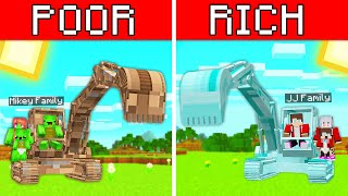 Poor Mikey Family vs Rich JJ Family EXCAVATOR BUILD CHALLENGE in Minecraft !