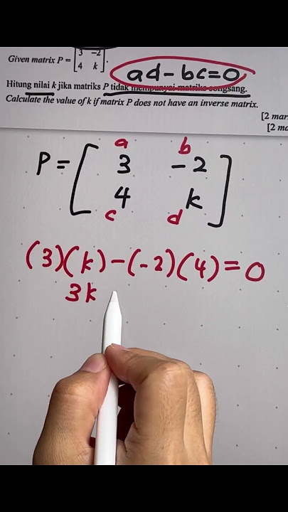 Tingkatan 5: Matrik (Tiada Matriks Songsang No Inverse Matrix) ad-bc=0 website cikgudebbie.com