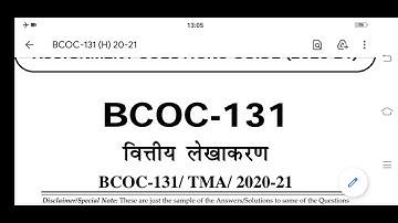 BCOC 131 Ignou Solved Assignment 2020-21
