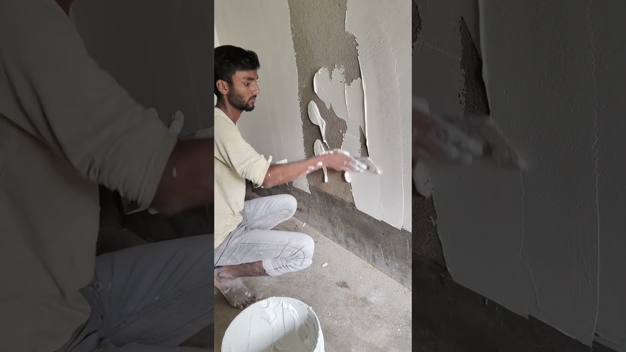 1st coat wall putty 🏡