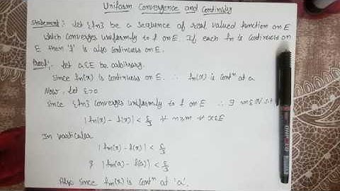Uniform Convergent And Continuity