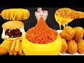 ASMR MUKBANG 직접 만든 치즈 햄버거 치즈스틱 불닭볶음면 핫도그 먹방 &amp; 레시피 FIRE NOODLES AND BURGER EATING SOUND!