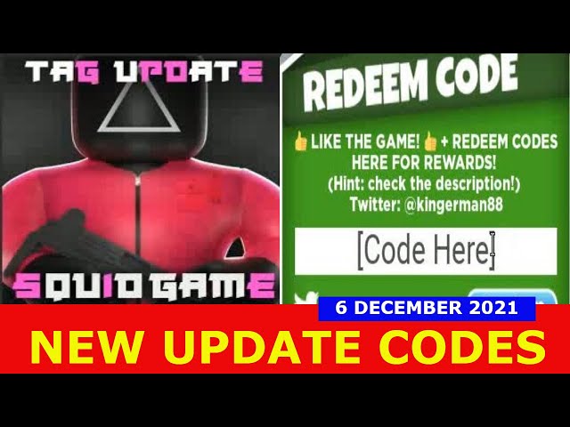 Roblox Squid Game Codes Today 2 January 2022