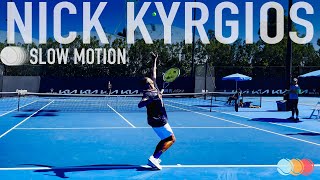 Nick Kyrgios | Serve Slow motion [Water bottle Challenge]