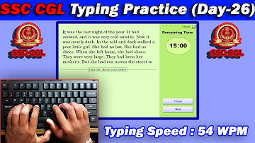 SSC CGL Typing Practice Day- 26 | 54 WPM Typing Speed with 96% Accuracy #typing #raushantypingmaster