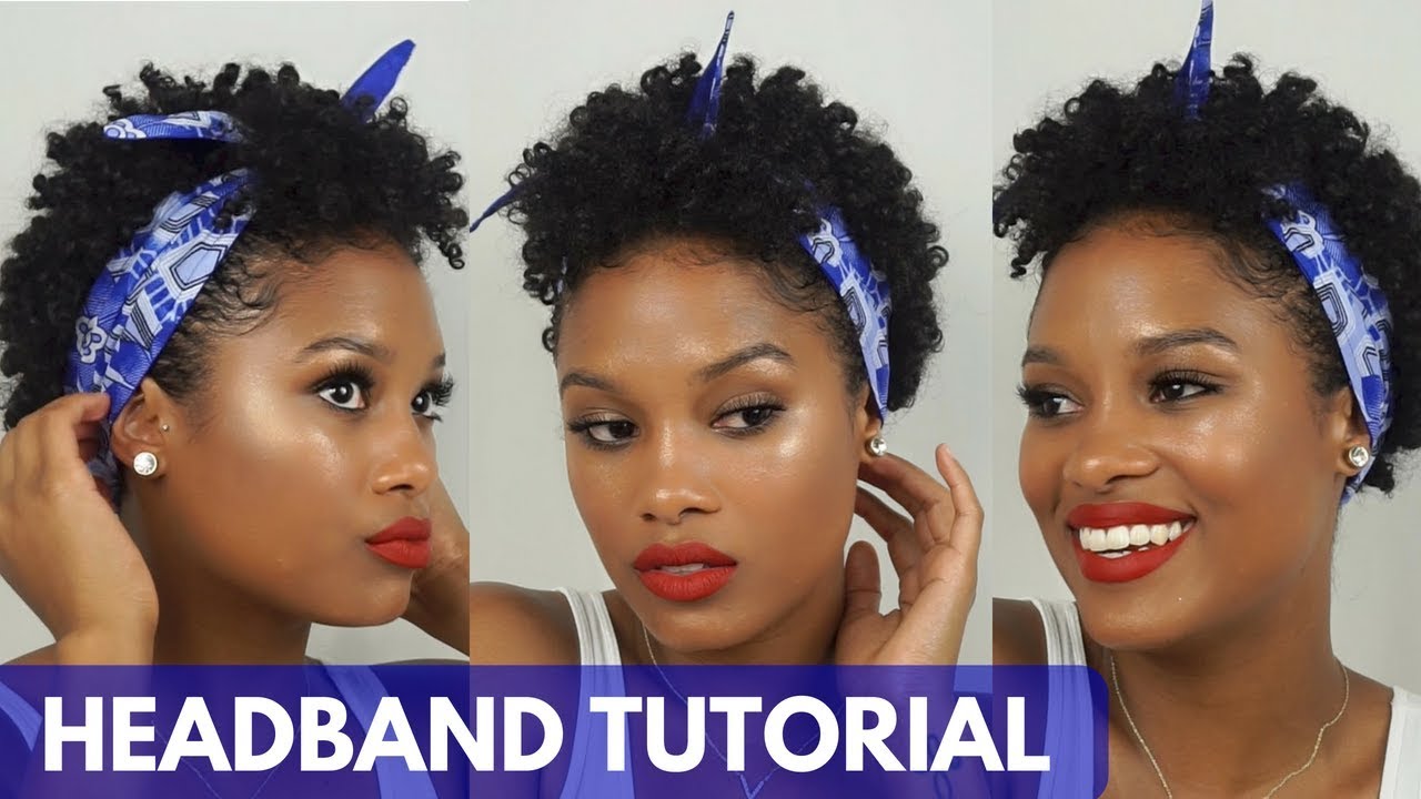 Bandana hairstyles on curly hair | quick and easy - YouTube