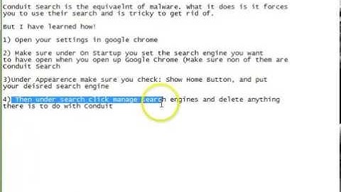 How to Remove Conduit Search Engine From Google Chrome