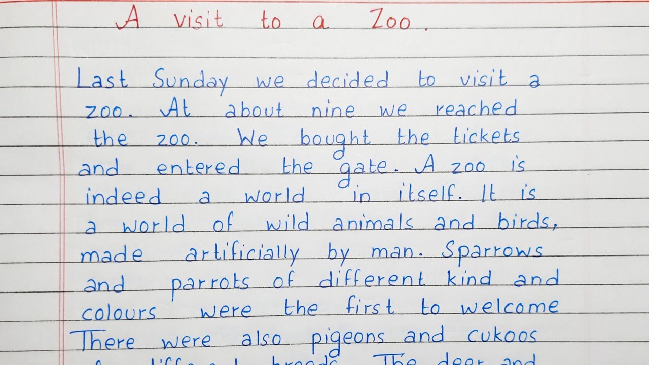 short essay on zoo for class 3