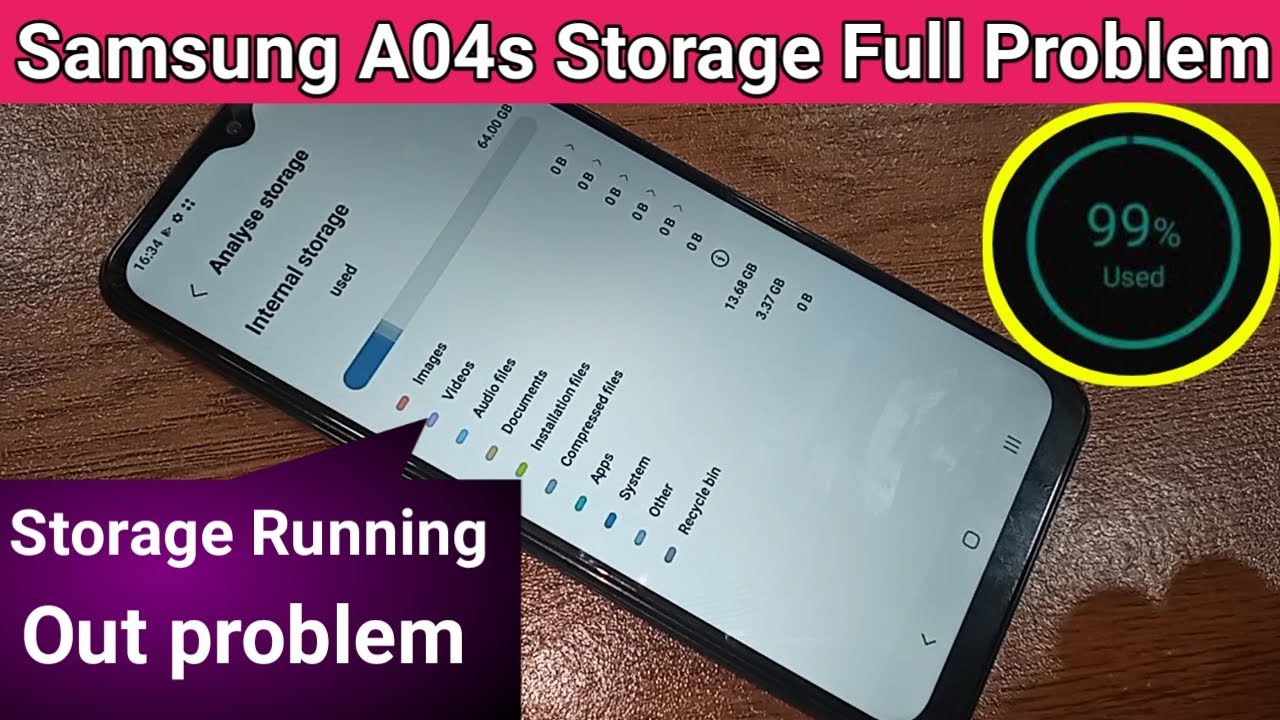 Samsung galaxy A04s Storage Full problem // Storage space running out problem YouTube