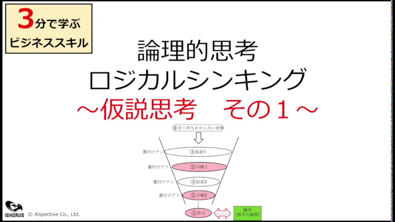 ロジカルシンキング〜仮説思考 その1〜【3分で学ぶビジネススキル