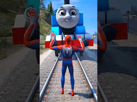 Видео: GTAV: LITTLE SINGHAM SAVING SPIDER-MAN FROM THOMAS THE TRAIN? #shorts